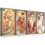 Papilora Obraz na plátně 1 část ČTYŘI ROČNÍ DOBY - Alfons Mucha 000 REP004 - 120x70 cm – Hledejceny.cz