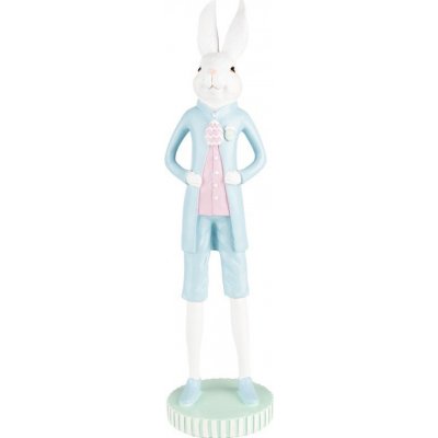 Dekorace bílý králík elegán v modrém obleku - Ø 10*40 cm – Hledejceny.cz