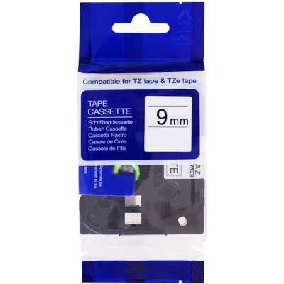 PRINTLINE kompatibilní páska s Brother TZE-325, TZ-325, 9mm, bílý tisk/černý podklad PLTB08