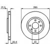 Brzdový kotouč BOSCH Brzdový kotouč větraný Ø265mm 0 986 478 279