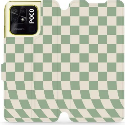 Mobiwear - Xiaomi POCO C40 - VA58S Zelená a béžová šachovnice