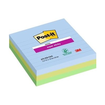 3M Post-it 675 Super Sticky - silně lepicí bloček - 101 x 101 mm, 3 x 70 l., Oasis – Hledejceny.cz