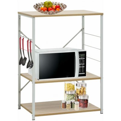 vidaXL Skříňka na mikrovlnku bílá a dub 60 x 39,6 x 79,5 cm kompozit - 11461.288237 – Sleviste.cz