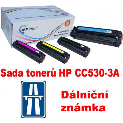 MP Print HP Sada tonerů CC530-3A, CMYK, + dálniční známka – Zboží Mobilmania