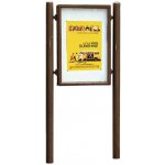 PROCITY Oboustranná vitrína Carrefour 1255x900 mm, včetně sloupků, hnědá | Zboží Auto