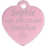 Šperky4U Hliníková psí známka srdce PZ002 LP – Zboží Mobilmania