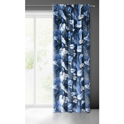 HOTOVÝ ZÁVĚS ELVIRA NA PÁSCE 140X270 CM MODRÁ NÁMOŘNÍCKA – Hledejceny.cz