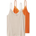 Esmara dámský krajkový top se špagetovými ramínky 3 kusy černábéžovábílá – Zboží Dáma