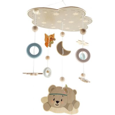 HESS Dřevěný kolotoč nad postýlku MEDVÍDEK – Zboží Mobilmania