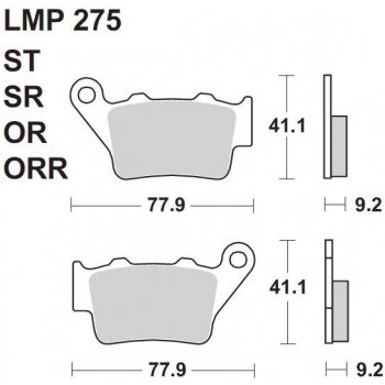 Brzdové destičky AP racing LMP275 OR