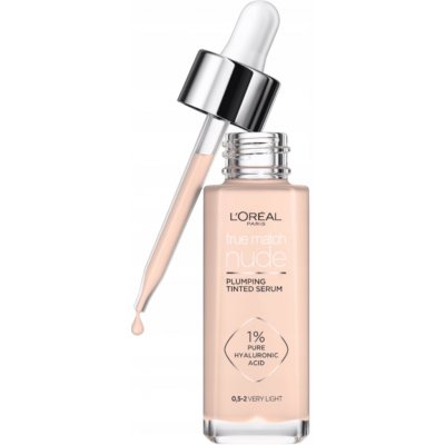 L'Oréal Paris True Match Nude Plumping Tinted Serum sérum pro sjednocení barevného tónu pleti 0.5-2 Very Light 30 ml – Hledejceny.cz