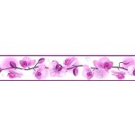 IMPOL TRADE D 58-030-4 Samolepící bordura květy orchidejí fialové, rozměr 5 m x 5,8 cm – Zboží Mobilmania