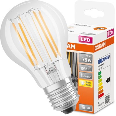 Osram LED žárovka E27 A60 7,5W = 75W 1055lm 2700K Teplá bílá – Zboží Mobilmania