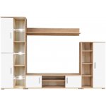 vidaXL Obývací stěna s LED osvětlením dub sonoma a bílá 246030 – Zboží Mobilmania