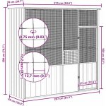 Vidaxl Ptačí klec šedá 215 x 78 x 200 cm pozinkovaná ocel – Hledejceny.cz