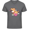 Pánské Tričko Soft-Style V Triko Gildan - Design se srdíčkem a psem - Uholná