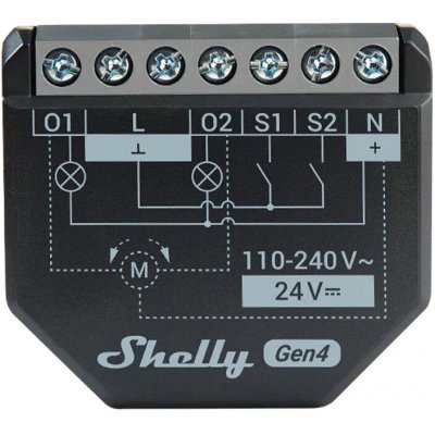 Shelly 2PM Gen4 spínací modul s měřením spotřeby 2x 10A (WiFi, Bluetooth, Zigbee, Matter) SHELLY-2PM-GEN4 – Zboží Živě