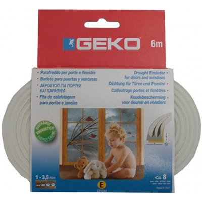 Těsnění do oken bílé samolepící EPDM guma 9x4mm/ 6m E-profil GEKO – HobbyKompas.cz