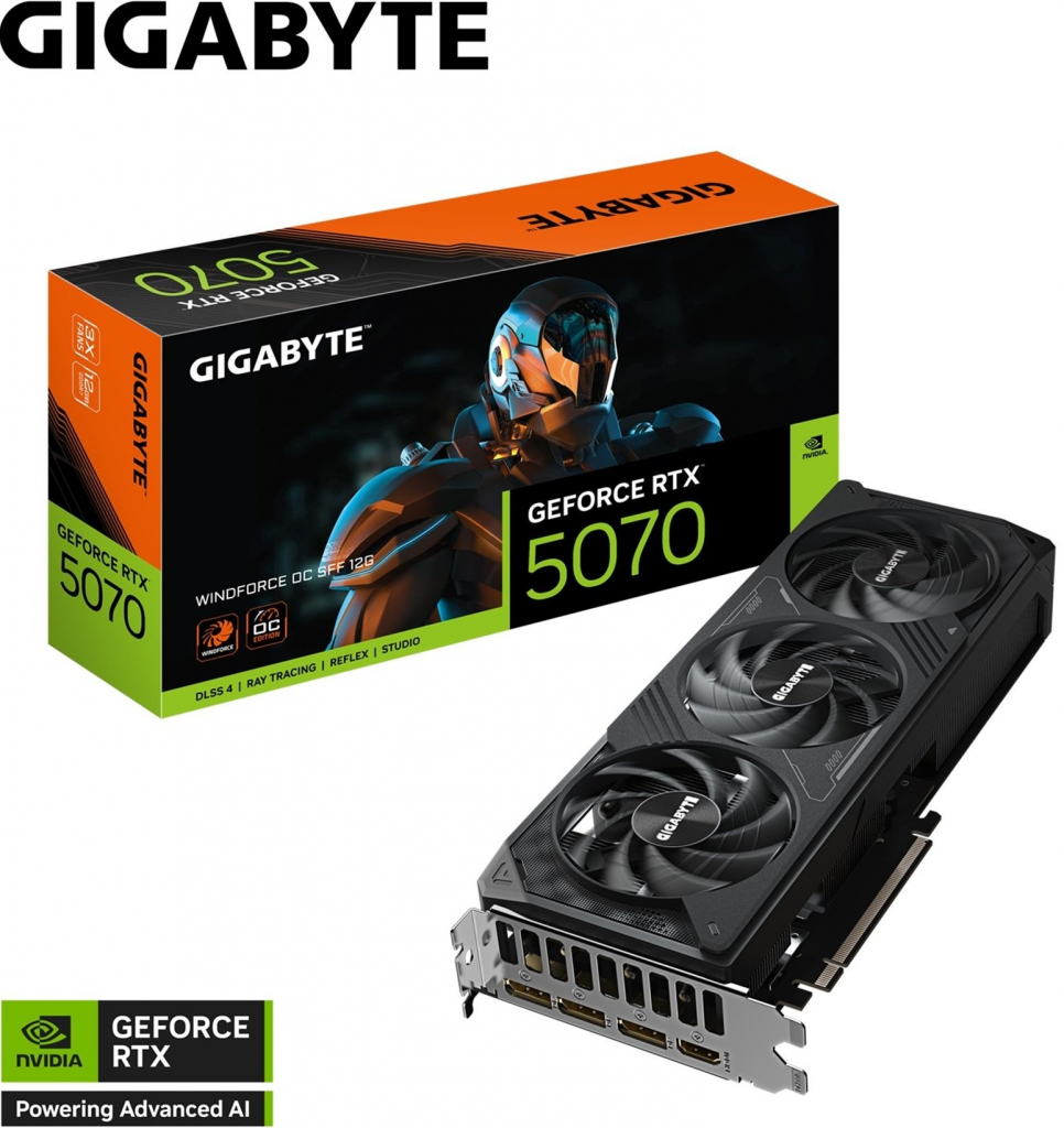 Gigabyte GeForce RTX 5070 WINDFORCE OC SFF 12GB GV-N5070WF3OC-12GD