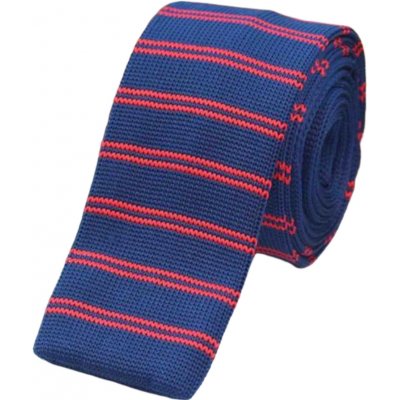 Amparo Miranda Pletená kravata se vzorem PK001 modrá a červená – Zboží Mobilmania
