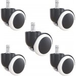 Malatec Náhradní Kolečka pro Kancelářské Židle - 5 ks, Černá, Polyuretan, Průměr 5 cm – Sleviste.cz