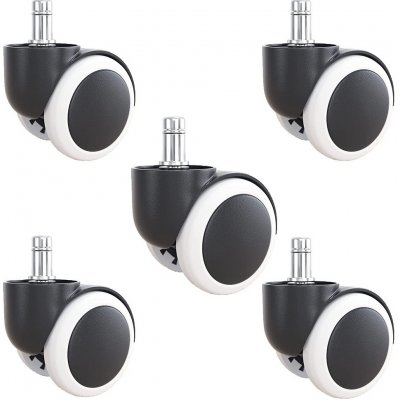 Malatec Náhradní Kolečka pro Kancelářské Židle - 5 ks, Černá, Polyuretan, Průměr 5 cm – Sleviste.cz
