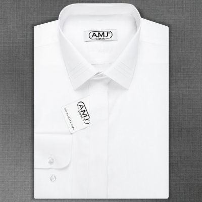 AMJ košile s dlouhým rukávem JDSA018SAT bílá – Zboží Mobilmania