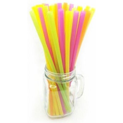 GoDan Plastová brčka slámky 7 × 280 mm neon 250 ks – Sleviste.cz