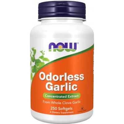 NOW Odorless Garlic česnekový extrakt bez zápachu 250 softgelových kapslí – Hledejceny.cz