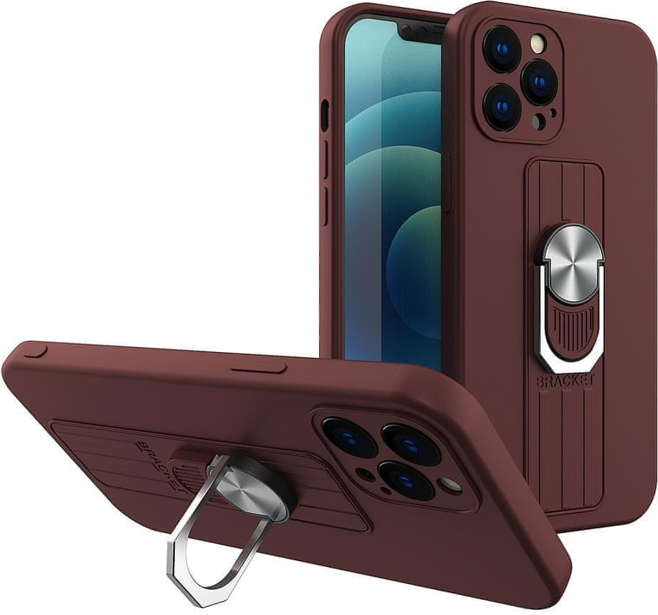 Pouzdro IZMAEL Ring Case Samsung Galaxy A12/Galaxy M12 hnědé