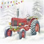 IHR Ideal Home Range Ubrousek 33x33cm Traktor ve sněhu červený a zelený – Sleviste.cz