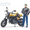 Auta, bagry, technika Bruder 63053 Motocykl Ducati Scrambler Full Throttle set s figurkou motorkáře