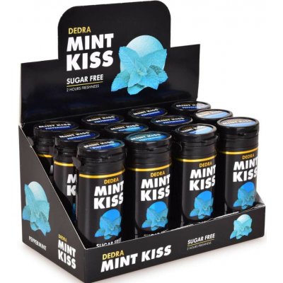 Mint Kiss silně mátové osvěžující pastilky bez cukru, peppermint 12 x 28 g – Hledejceny.cz