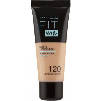 Maybelline Fit Me! Matte + Poreless sjednocující makeup s matujícím efektem 120 classic ivory 30 ml – Zbozi.Blesk.cz