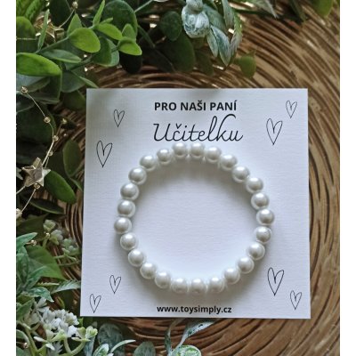 JwL Luxury Pearls jemný náramek z pravých perel s kovovým srdíčkem JL0417 – Zboží Mobilmania