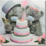 Me To You Blahopřání do obálky 3D Svatební medvědi s dortem 15,5 x 15,5 cm – Zboží Mobilmania