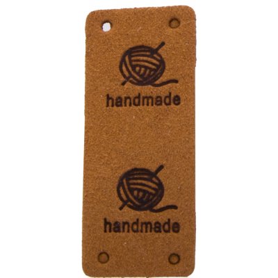 Nášivka HAND MADE klubko 50x20mm Varianta: sv. hnědá – Hledejceny.cz