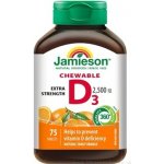 Jamieson D3 2500IU pomeranč cucací 75 tablet – Hledejceny.cz