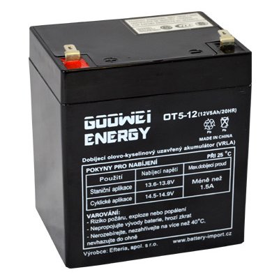 Goowei Energy OT5-12 F1 .7mm 5Ah,12V VRLA – Zboží Mobilmania
