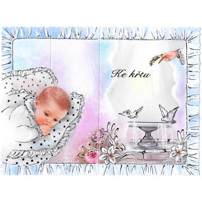 Přání ke křtu (skládací, chlapec) – Hledejceny.cz