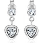 Šperky eshop puzetové náušnice zirkonové srdce v objímce X21.15 – Zboží Mobilmania
