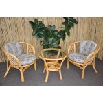 Ratanová sedací souprava Bahama malá medová polstry levandule – Zboží Dáma