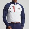 Pánské sportovní tričko RLX golf pánské pulovr Ryder-cup LS HZ MNM1 bílý/modrý