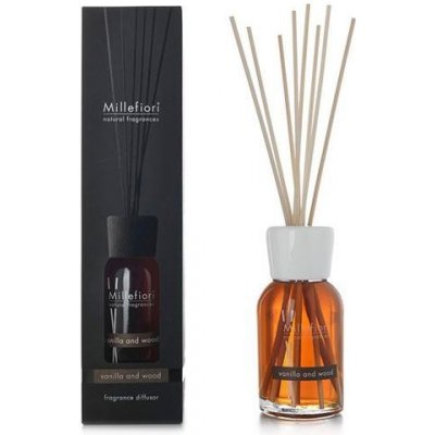 Millefiori Natural Vanilla & Wood Vanilka a dřevo Difuzér 500 ml + 12 stébel v délce 35 cm – Zboží Dáma