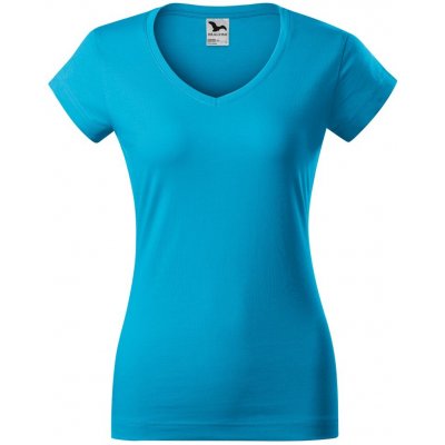 Malfini Fit V-neck 162 tyrkysová – Zboží Mobilmania