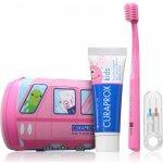 CURAPROX Kids travel set modrý 1x zubní kartáček, 2x mezizubní kartáček CPS, 1x zubní pasta máta 6+ 10 ml, 1x nálepka – Zboží Dáma