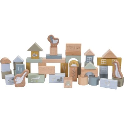 Little Dutch Building Blocks kostky ze dřeva Blue 50 ks – Zboží Mobilmania