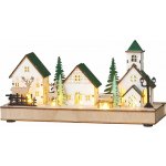 MagicHome Vianoce Dekorace MagicHome Vánoce, Domečky, 5xLED teplá bílá, 2xAAA, IP20, 29x10x15 cm – Hledejceny.cz