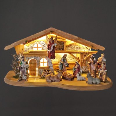AMADEA Dřevěný betlém s figurkami 54 cm – Zboží Mobilmania