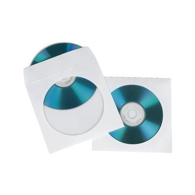 Hama ochranný obal pro CD/DVD, 100ks/bal, bílý, balení krabička na zavěšení